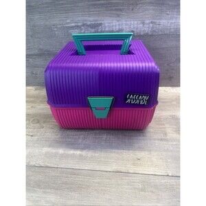 Sassaby Makeup Travel Case Jewelry Box Organizer Pink Purple Diamond Vintage